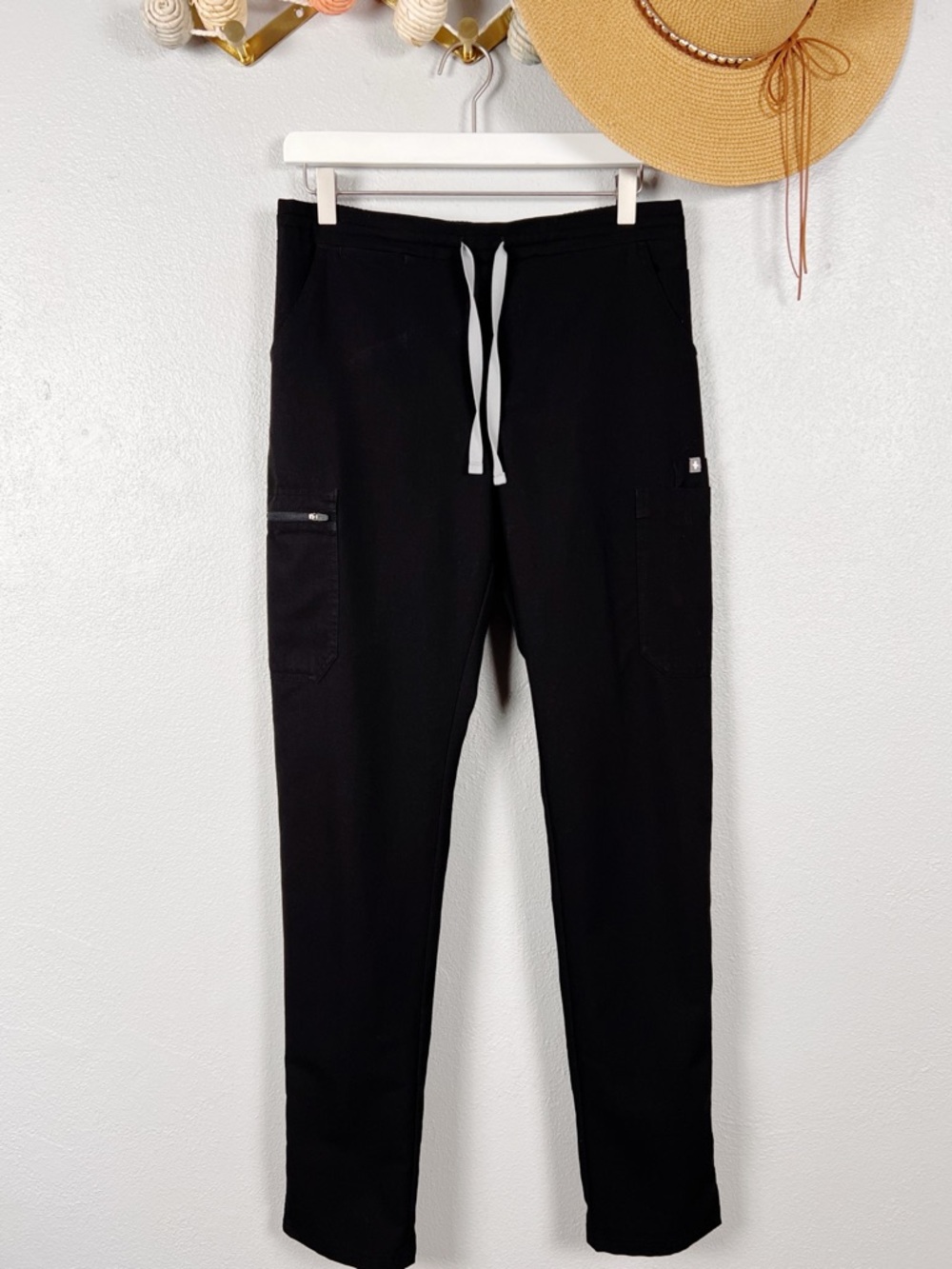 Figs High Waisted Yola Skinny Scrub Pants in Black Size Small Tall S/T